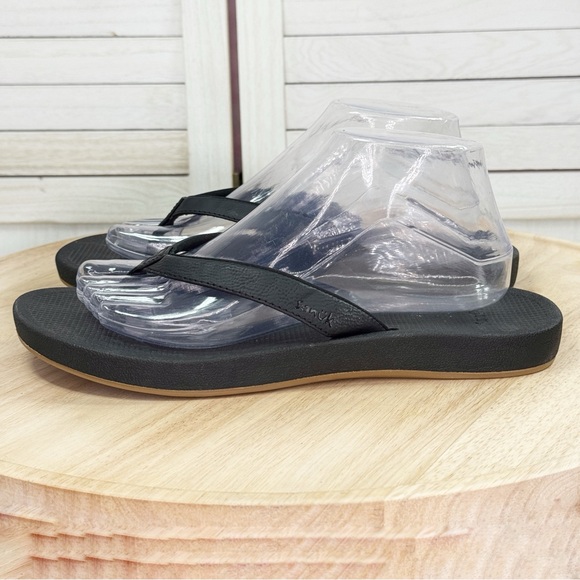 Sanuk Cosmic Shores Thong Flip Flop Sandals Black Womens 9 1156290 - Picture 3 of 10